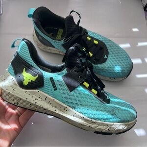 DISTRESSED FLAWS Under Armour The Rock BSR Teal Sneakers womens shoe size 10